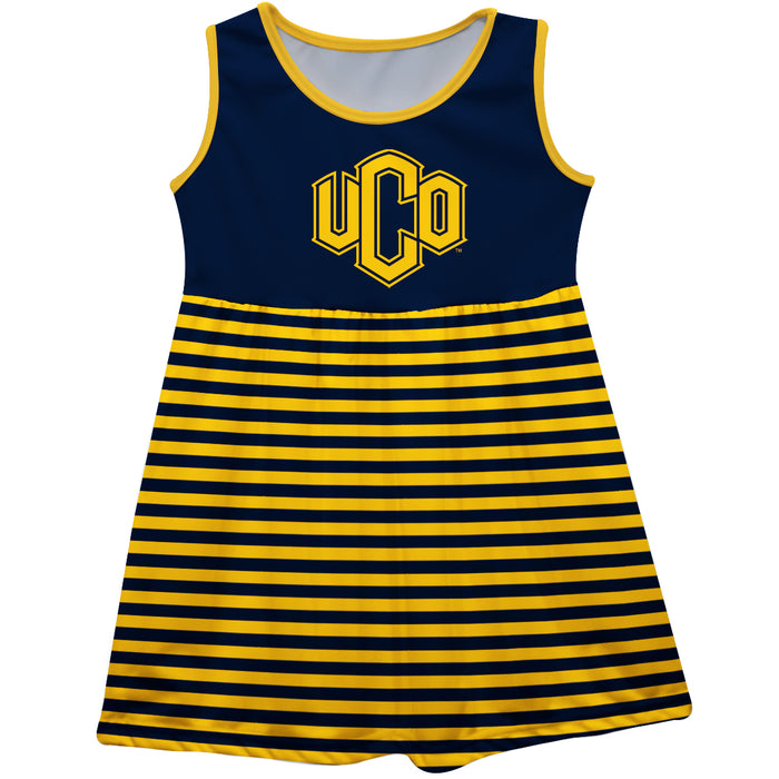 University of Central Oklahoma Blue Sleeveless Tank Dress With Gold Stripes UCO - Vive La Fête - Online Apparel Store