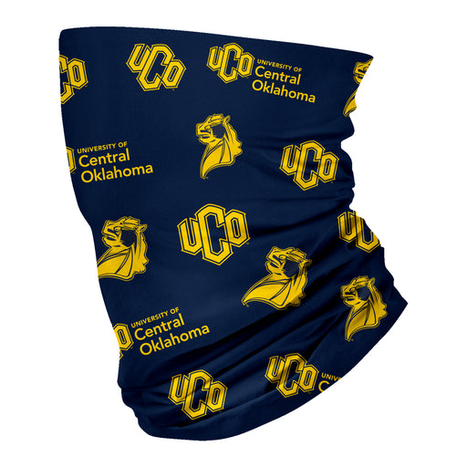 University of Central Oklahoma Neck Gaiter Navy All Over Logo UCO - Vive La Fête - Online Apparel Store