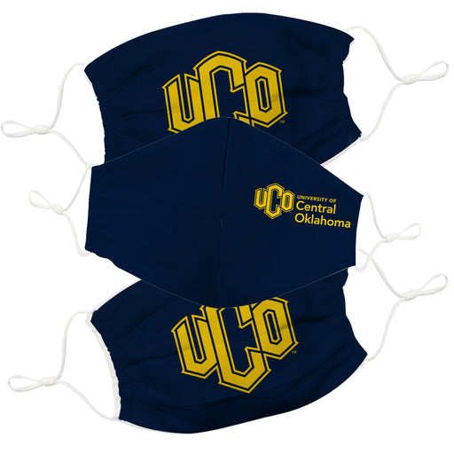 University of Central Oklahoma UCO Face Mask 3 Pack Game Day Collegiate Unisex Face Covers Reusable Washable - Vive La Fête - Online Apparel Store
