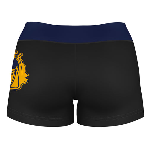 Central Oklahoma Bronchos UCO Logo on Thigh & Waistband Black & Navy Women Yoga Booty Workout Shorts 3.75 Inseam" - Vive La Fête - Online Apparel Store