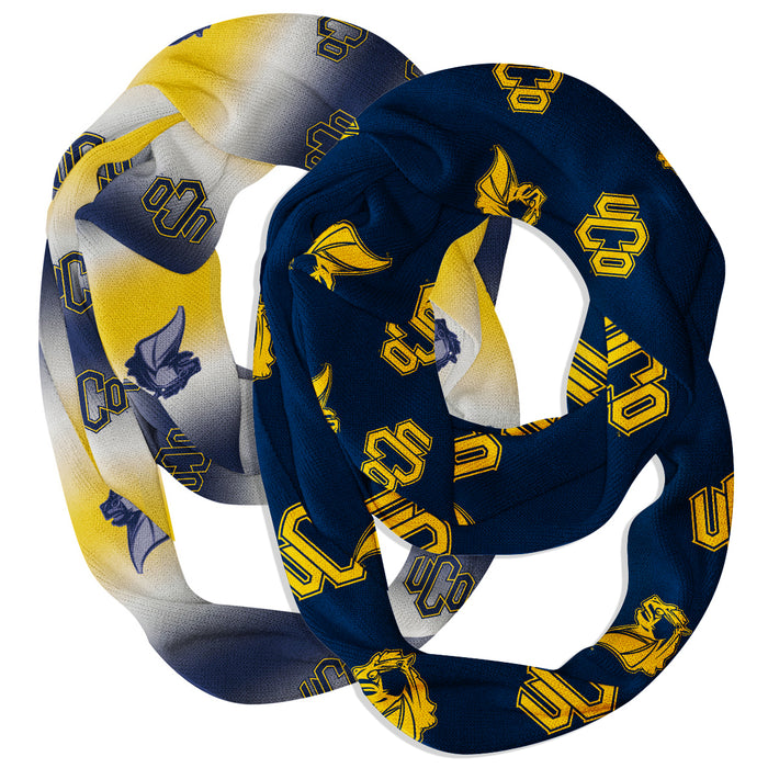 Central Oklahoma Bronchos Vive La Fete All Over Logo Collegiate Women Set of 2 Light Weight Ultra Soft Infinity Scarfs