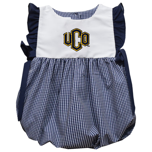 University of Central Oklahoma Bronchos Embroidered Navy Gingham Bubble
