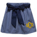 University of Central Oklahoma Bronchos Embroidered Navy Gingham Skirt With Sash
