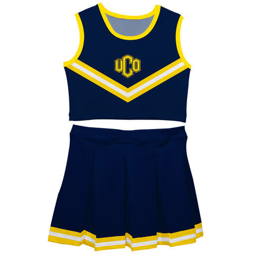 University of Central Oklahoma Bronchos Vive La Fete Game Day Blue Sleeveless Cheerleader Set