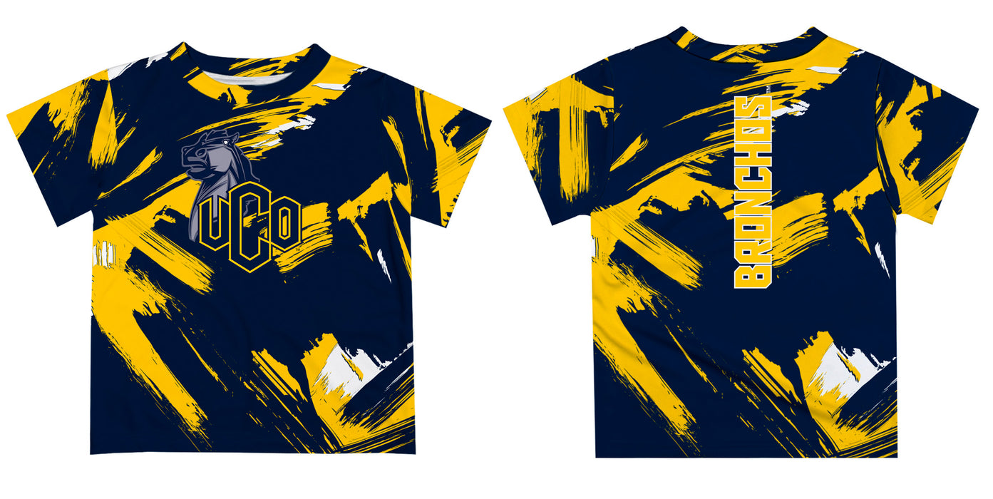University of Central Oklahoma Bronchos Vive La Fete Boys Game Day Blue Short Sleeve Tee Paint Brush - Vive La Fête - Online Apparel Store