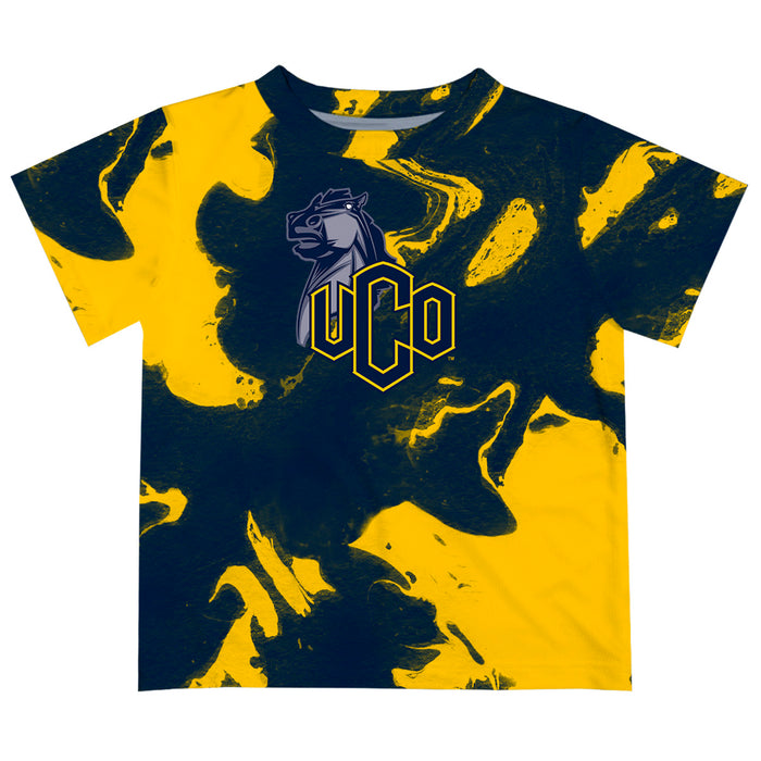 University of Central Oklahoma Bronchos Vive La Fete Marble Boys Game Day Blue Short Sleeve Tee