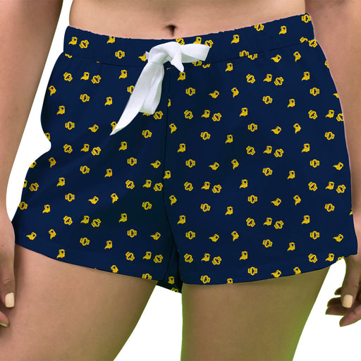 Central Oklahoma Bronchos UCO Vive La Fete Game Day All Over Logo Women Blue Lounge Shorts