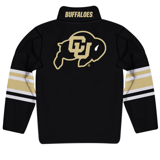 Colorado Buffaloes CU Vive La Fete Game Day Black Quarter Zip Pullover Stripes on Sleeves - Vive La Fête - Online Apparel Store