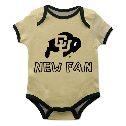 Colorado Buffaloes CU Vive La Fete Infant Game Day Gold Short Sleeve Onesie New Fan Logo and Mascot Bodysuit