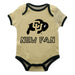 Colorado Buffaloes CU Vive La Fete Infant Game Day Gold Short Sleeve Onesie New Fan Logo and Mascot Bodysuit