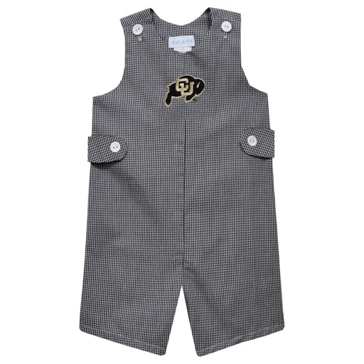 Colorado Buffaloes CU Embroidered Black Gingham Boys Jon Jon