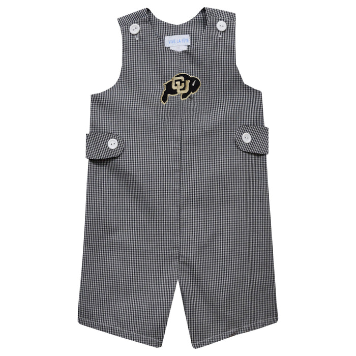 Colorado Buffaloes CU Embroidered Black Gingham Boys Jon Jon