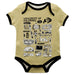 Colorado Buffaloes CU Hand Sketched Vive La Fete Impressions Artwork Infant Gold Short Sleeve Onesie Bodysuit