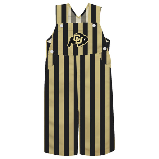 Colorado Buffaloes CU Vive La Fete Gold Black Stripes Logo Boys Overall Team Bibs