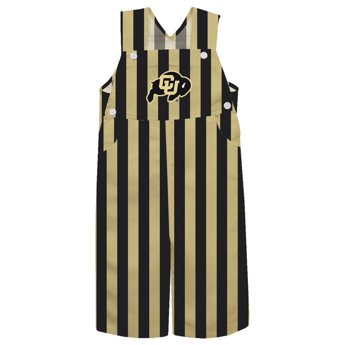 Colorado Buffaloes CU Vive La Fete Gold Black Stripes Logo Boys Overall Team Bibs