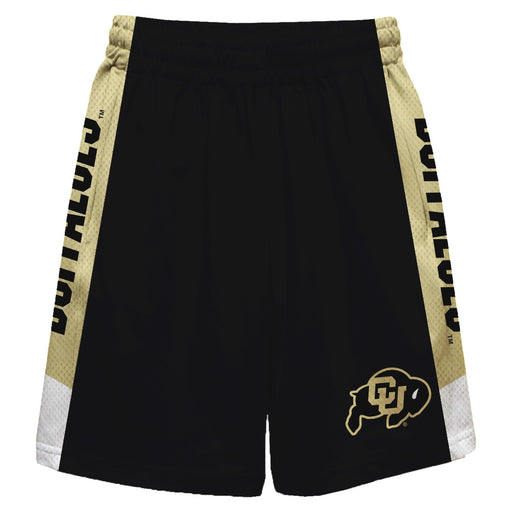 Colorado Buffaloes CU Vive La Fete Game Day Black Stripes Boys Solid Gold Athletic Mesh Short