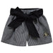 Colorado Buffaloes CU Embroidered Black Gingham Girls Short with Sash