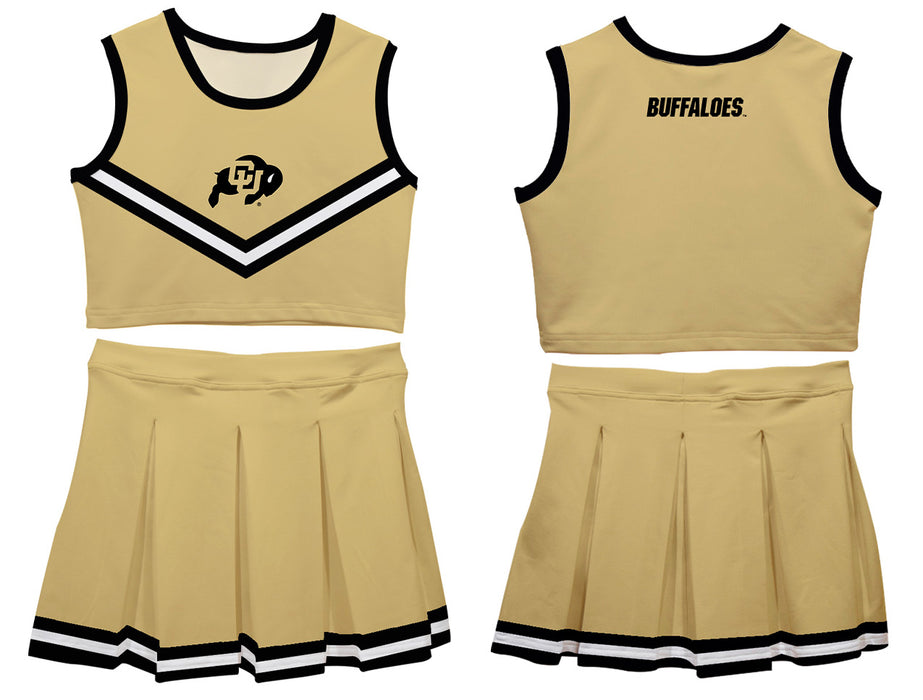 Colorado Buffaloes CU Vive La Fete Game Day Gold Sleeveless Cheerleader Set - Vive La Fête - Online Apparel Store