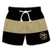 Colorado Buffaloes CU Vive La Fete Black Gold Stripes Swimtrunks V2