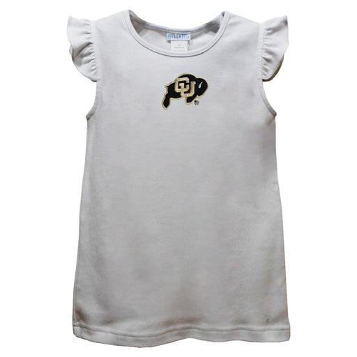 Colorado Buffaloes CU Embroidered White Knit Angel Sleeve