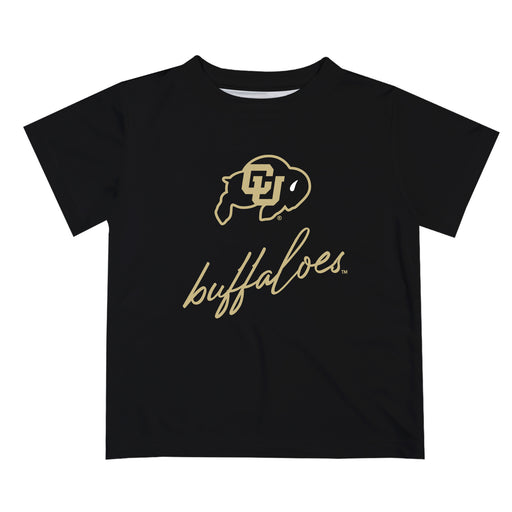 Colorado Buffaloes CU Vive La Fete Script V1 Black Short Sleeve Tee Shirt