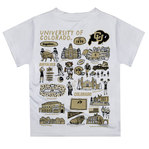 Colorado Buffaloes CU Hand Sketched Vive La Fete Impressions Artwork Boys Black Short Sleeve Tee Shirt - Vive La Fête - Online Apparel Store