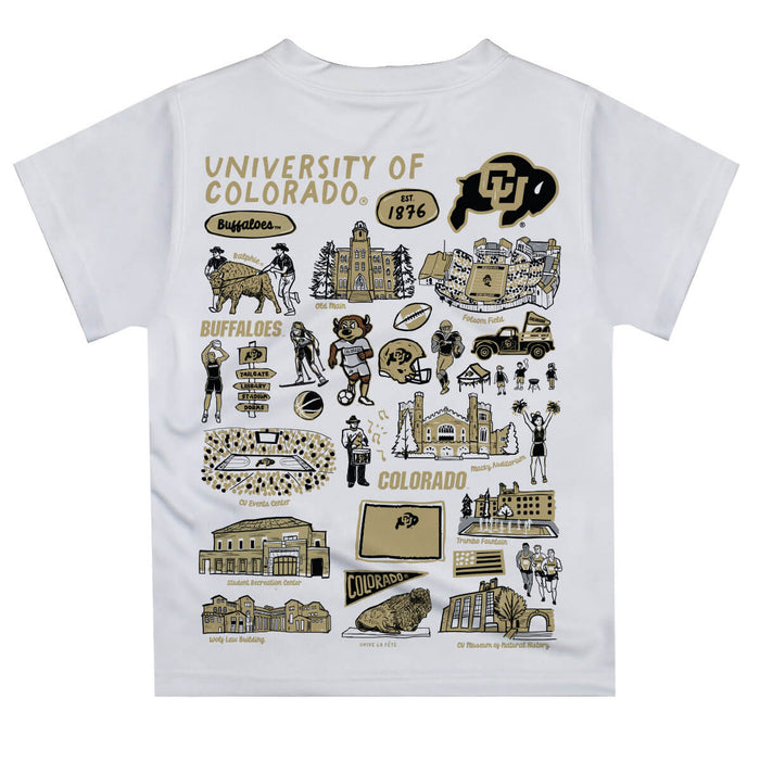 Colorado Buffaloes CU Hand Sketched Vive La Fete Impressions Artwork Boys Black Short Sleeve Tee Shirt - Vive La Fête - Online Apparel Store