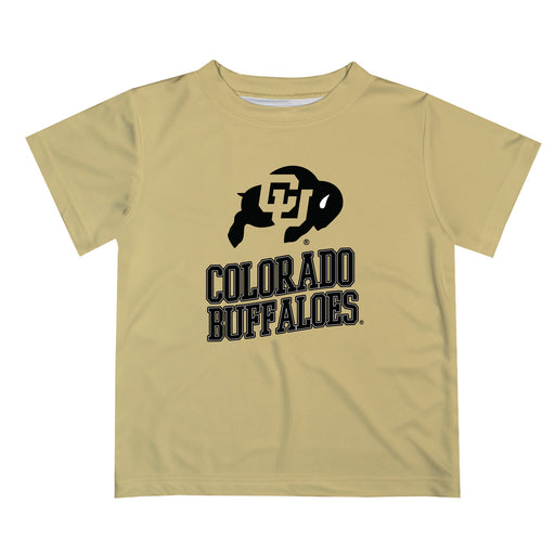 Colorado Buffaloes CU Vive La Fete State Map Gold Short Sleeve Tee Shirt