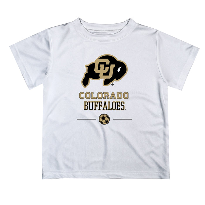 Colorado Buffaloes CU Vive La Fete Soccer V1 White Short Sleeve Tee Shirt