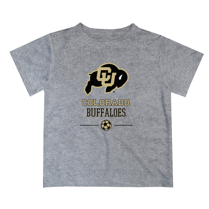 Colorado Buffaloes CU Vive La Fete Soccer V1 Heather Gray Short Sleeve Tee Shirt