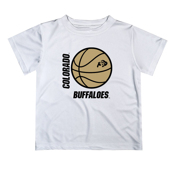 Colorado Buffaloes CU Vive La Fete Basketball V1 White Short Sleeve Tee Shirt
