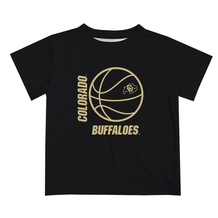 Colorado Buffaloes CU Vive La Fete Basketball V1 Black Short Sleeve Tee Shirt