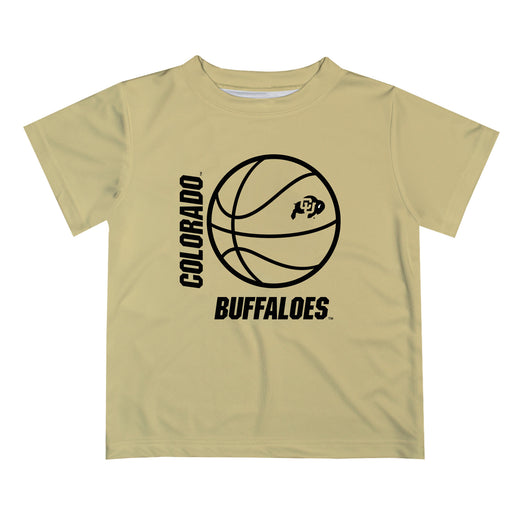 Colorado Buffaloes CU Vive La Fete Basketball V1 Gold Short Sleeve Tee Shirt