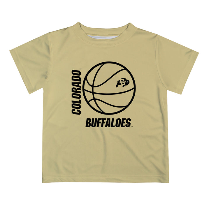 Colorado Buffaloes CU Vive La Fete Basketball V1 Gold Short Sleeve Tee Shirt