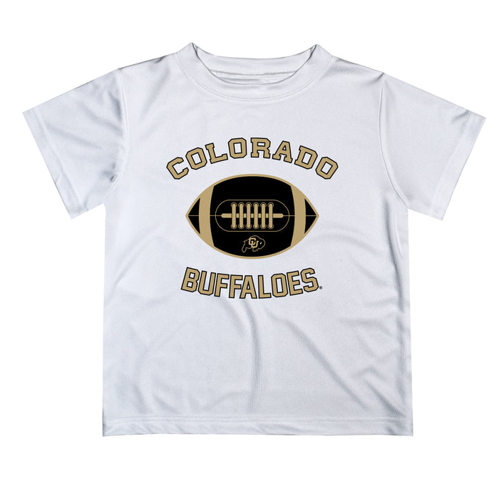 Colorado Buffaloes CU Vive La Fete Football V2 White Short Sleeve Tee Shirt
