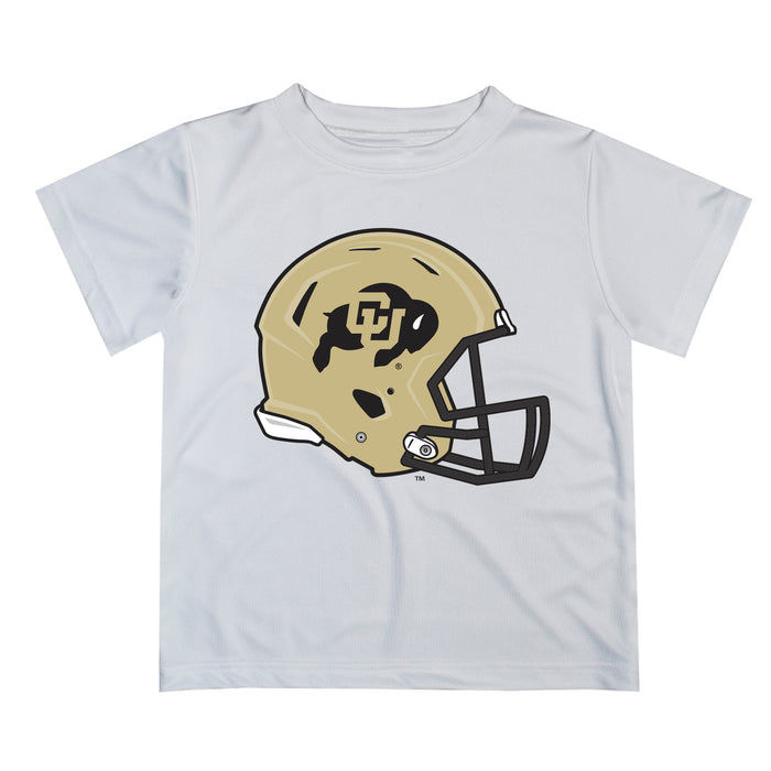 Colorado Buffaloes CU Original Dripping Football Helmet White T-Shirt by Vive La Fete
