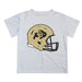 Colorado Buffaloes CU Original Dripping Football Helmet White T-Shirt by Vive La Fete