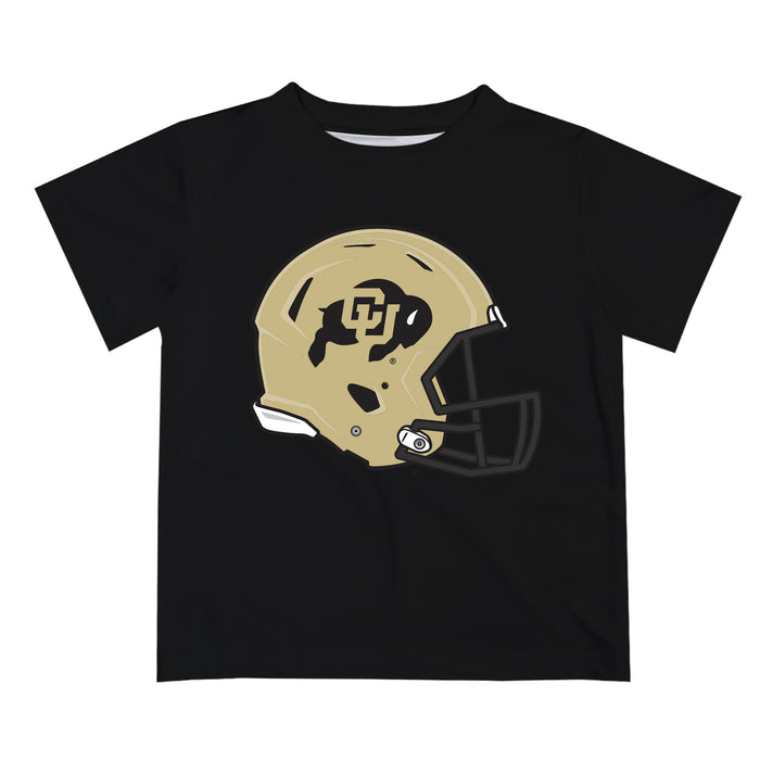 Colorado Buffaloes CU Original Dripping Football Helmet Black T-Shirt by Vive La Fete