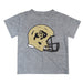 Colorado Buffaloes CU Original Dripping Football Helmet Heather Gray T-Shirt by Vive La Fete