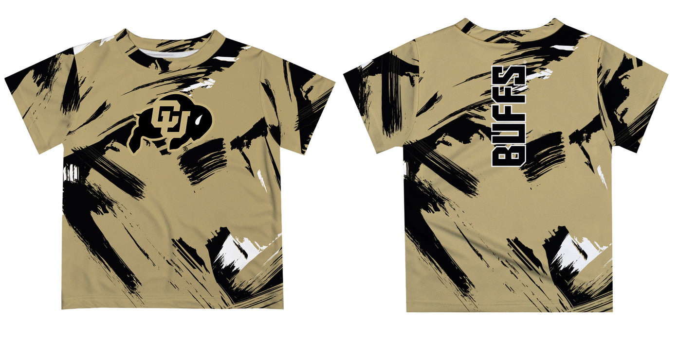 Colorado Buffaloes CU Vive La Fete Boys Game Day Gold Short Sleeve Tee Paint Brush - Vive La Fête - Online Apparel Store