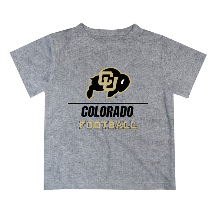 Colorado Buffaloes CU Vive La Fete Football V1 Heather Gray Short Sleeve Tee Shirt