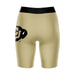 Colorado Buffaloes CU Vive La Fete Game Day Logo on Thigh and Waistband Gold and Black Women Bike Short 9 Inseam - Vive La Fête - Online Apparel Store