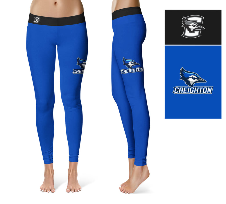 Creighton University Bluejays Vive La Fete Game Day Collegiate Logo on Thigh Blue Women Yoga Leggings 2.5 Waist Tights - Vive La Fête - Online Apparel Store