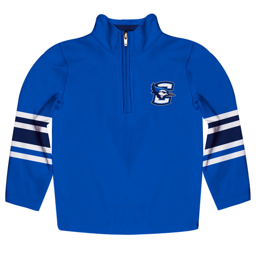 Creighton University Bluejays Vive La Fete Game Day Blue Quarter Zip Pullover Stripes on Sleeves