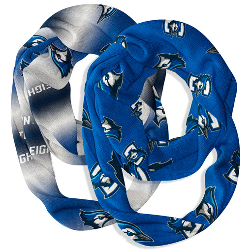 Creighton Bluejays Vive La Fete All Over Logo Game Day Collegiate Women Set of 2 Light Weight Ultra Soft Infinity Scarfs