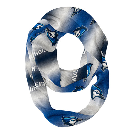 Creighton Bluejays Vive La Fete All Over Logo Game Day Collegiate Women Ultra Soft Knit Infinity Scarf