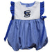 Creighton University Bluejays Embroidered Royal Gingham Short Sleeve Girls Bubble