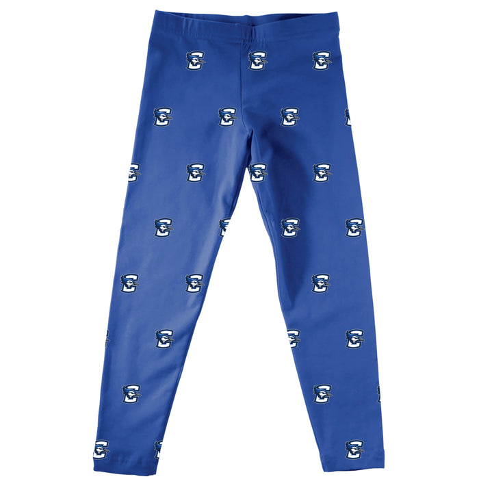 Creighton Bluejays Vive La Fete Girls Game Day All Over Logo Elastic Waist Classic Play Blue Leggings Tights