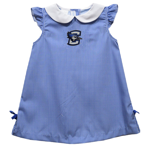 Creighton University Bluejays Embroidered Royal Gingham A Line Dress