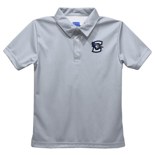 Creighton University Bluejays Embroidered Gray Short Sleeve Polo Box Shirt